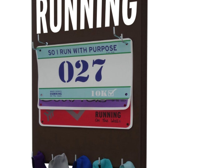 RUNNING, Races bib and medal holder - Running medals holder -  Running race bib and medal hanger display rack