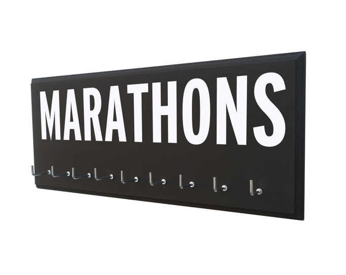 Marathon medals holder: running marathons, marathon gifts, marathon runners, marathons awards, marathon medal display, marathon medal rack