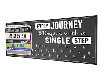 Race Medals Holder, Running display,  Every journey begins with a single step