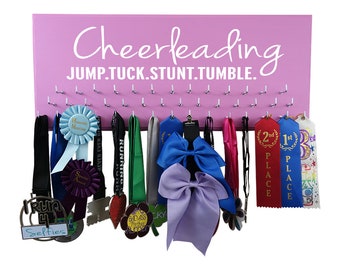 Cheerleading gifts, Personalized cheerleading gifts, Cheerleading medal holder, Cheer medal holder, Cheerleading bows hanger & display rack