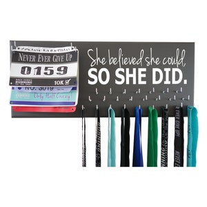 medal holder display rack hanger for all sport, She believed she could so she did. image 6