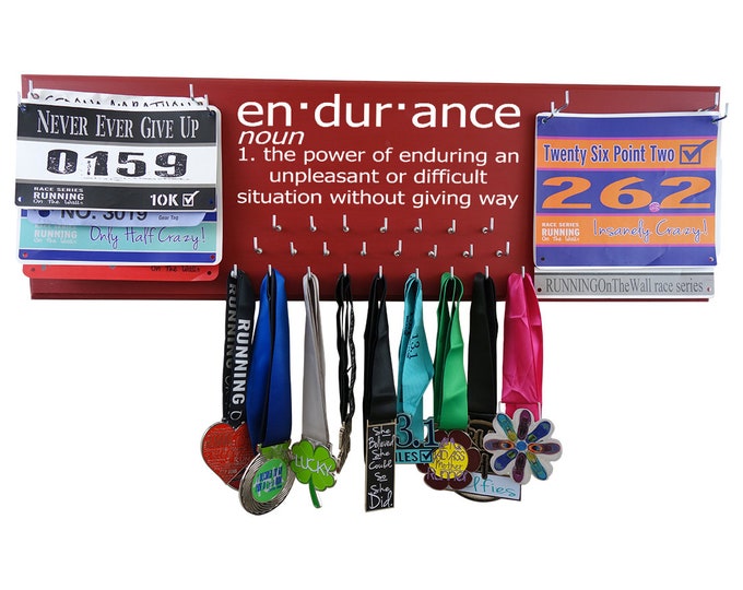 Running Medal Holder and Race Bib Hanger RUNNING, Definition of Endurance