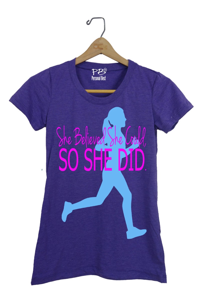 Running tee shirt for women/'s running shirt for women/'s She beleived she could so she did-silhouette running shirt
