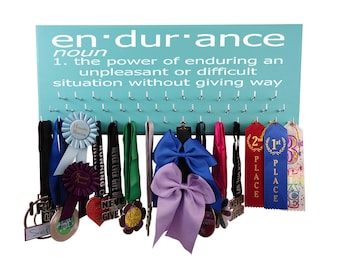 Endurance Medals holder and sports hooks - Endurance definition design - Display all your awards & ribbons on your sports hanger