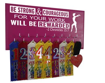 Gymnastics awards holder, ribbons hanger, Medal Display Rack for gymnast, Gymnastics gift, gifts for gymnast - Always Earned Never Given