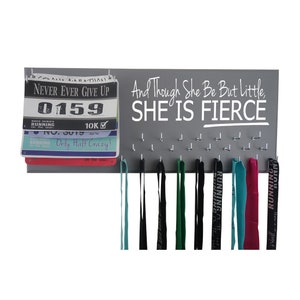 And though she be but little, she is fierce. medal holder, hanger, display rack, sports, gymnastics, soccer, dance, awards, Shakespeare image 2