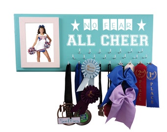 Cheer Bow Medal Display, Personalized cheerleading gifts, Cheerleading bows hanger & display rack
