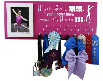 Gymnastics Medal holder, Hanger for ribbons, Awards display, Gymnast gift, Equipment and accessory, Leap Fly