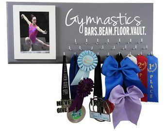 Gymnastics medal Display rack | Beam, vault, bars, floor | Gift for Gymnast