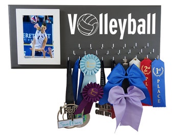VOLLEYBALL Medal and ribbons hanger, Hold and display all your awards and trophy, perfect volleyball gift for volleyball player, goals