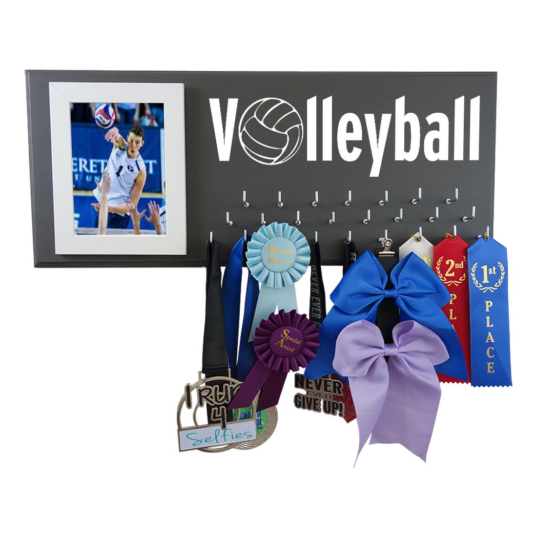 VOLLEYBALL Medal and ribbons hanger Hold and display all your Etsy