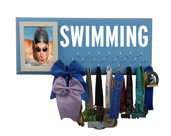 swimmer gifts, swimming, swimmer gift, swim, just keep swimming, swimmer, ribbon, swimming ribbons, ribbon display, swim team, trophy