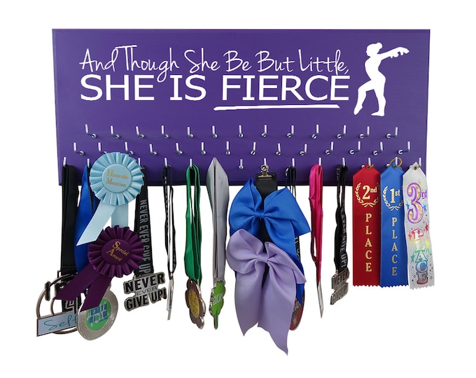 Gymnastics Medal Holder, Great Gift for Girls Gymnast to hook on & Display all medals and ribbons, Wooden Hanger accessory 4 Trophy Wall Art