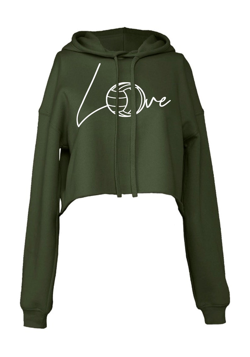 Volleyball Cropped Sweater Hoodie for Girls & Mom Everyday Etsy