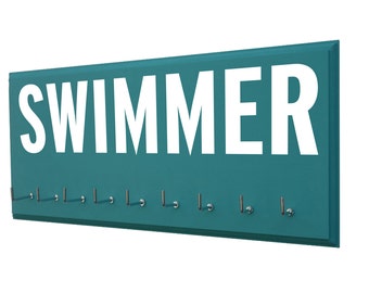 Swimming: Use a awards display rack to display your swimming awards - swimmer - swimmers - gifts for swimmer - swim team - medal