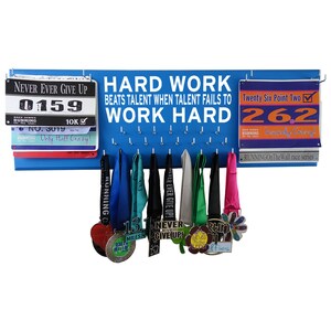 Running Medal Holder and Race Bib Hanger RUNNING, Hard Work beats talent when talent fails to Work Hard image 5