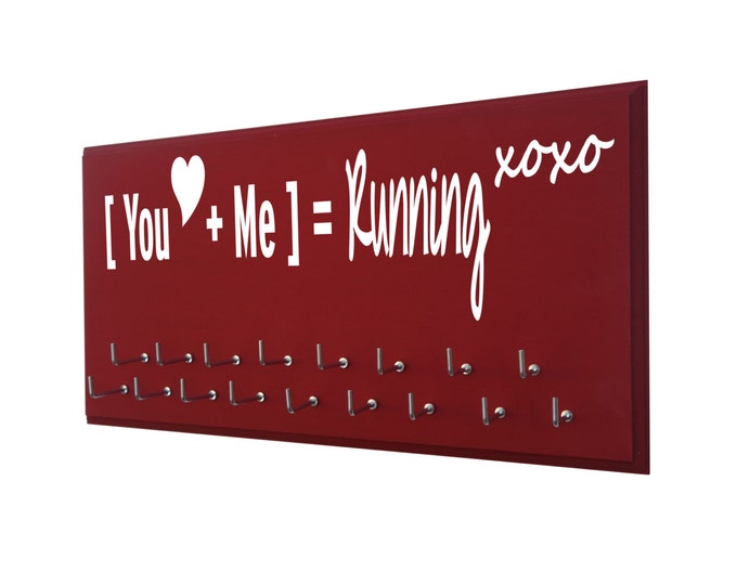 valentine gift for runner: running valentine, medal holder, medal hanger, medal display rack