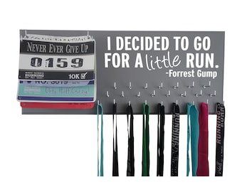 Perfect medal hangers to hang all your running medals - I decided to go for a little run. Forrest Gump medal hangers - gifts for runners