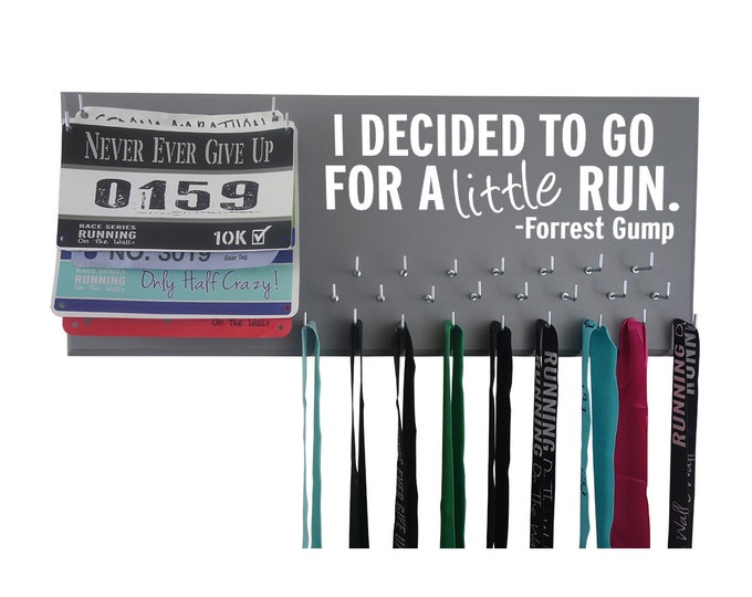 Perfect medal hangers to hang all your running medals - I decided to go for a little run. Forrest Gump medal hangers - gifts for runners