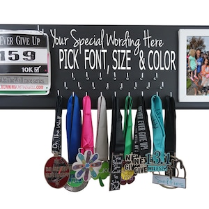 custom running medal holder Create your own wording custom Please simply put your text in the comment seller box at check out image 1