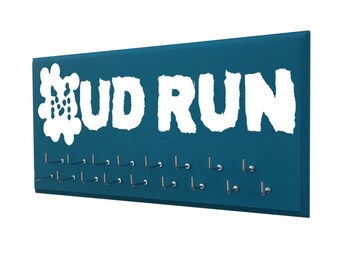 Running medal holder - running medals hanger - holder - display - mud run graphic