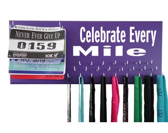 Marathon medals holder, Celebrate every mile, half and full marathon runner's gift