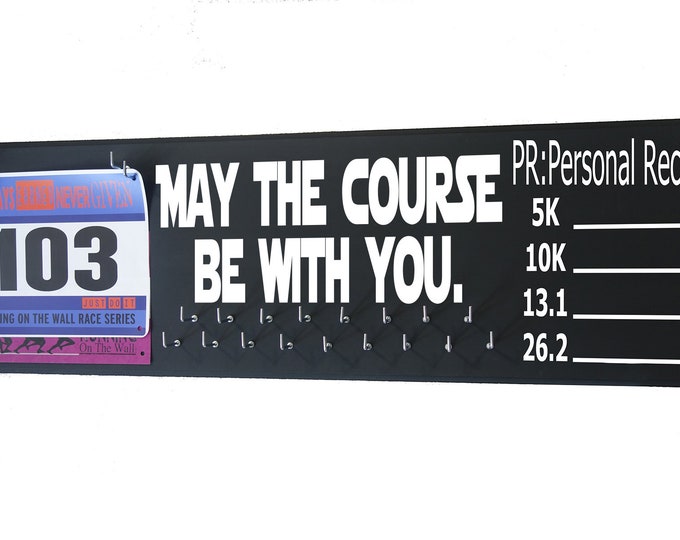 Chalk it Up - "May the course be with you"  medal holder - Write your own PR or PB on your display hanger - Run Disney - chalkboard