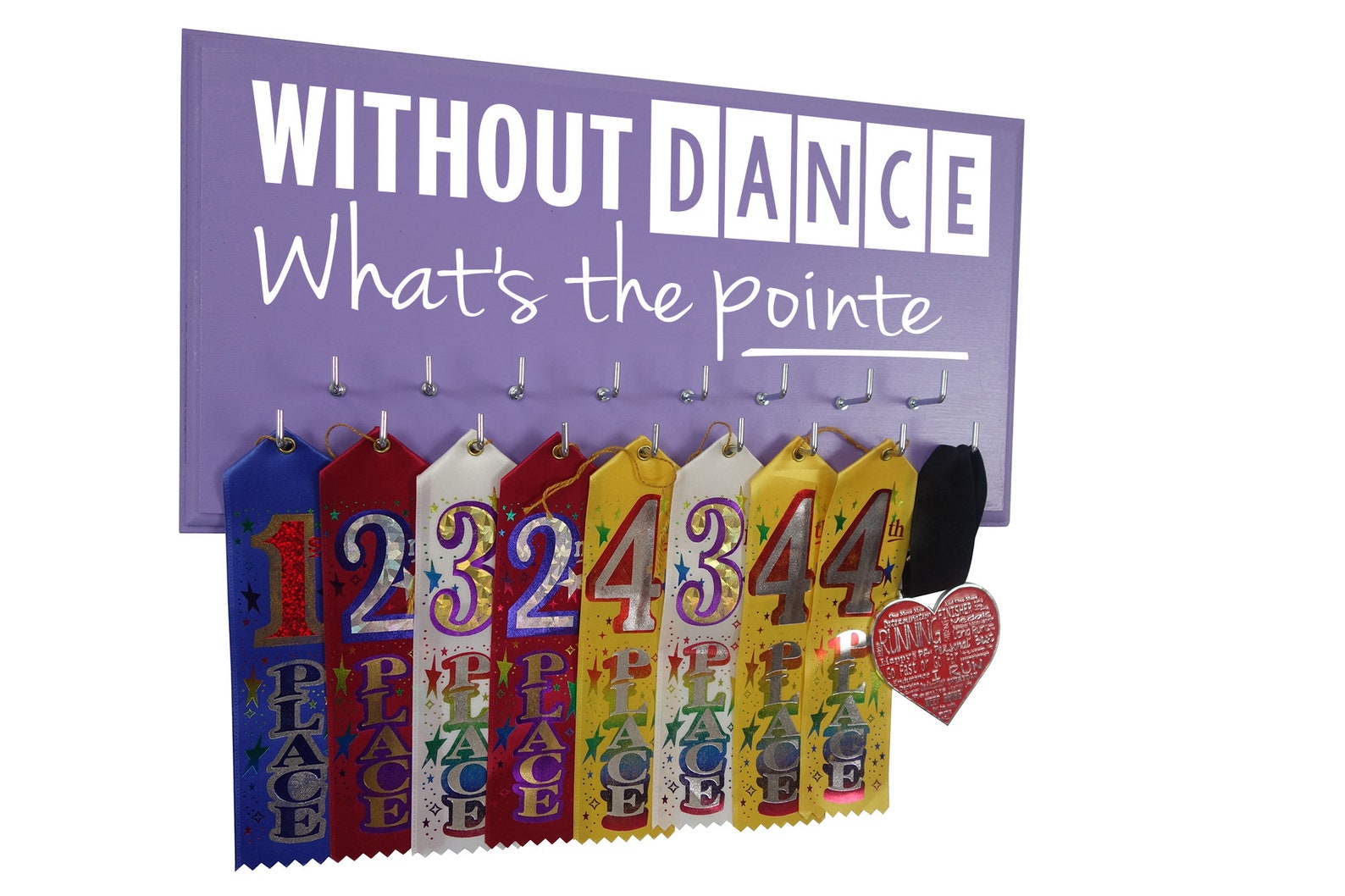 dancing gift - display your medals awards & ribbons from competition - dance hanger holder - wall mounted rack - ballet - pointe