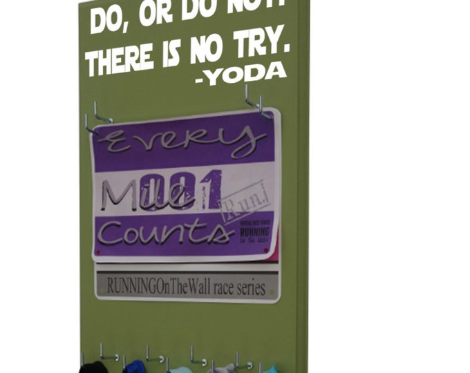 running, Race Bib Holder and medal hanger - Star Wars inspired - Master Yoda quote - Do, or do not. There is no try.