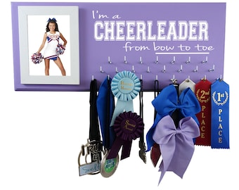 Cheer Bow Holder, Personalized cheerleading gifts, Cheerleading medal holder, Cheer bows hanger & display rack