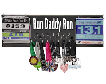 Running medal holder - holder for medals, gifts for dad, dad gifts, run daddy run, Gifts for runners , runner dad, present for father