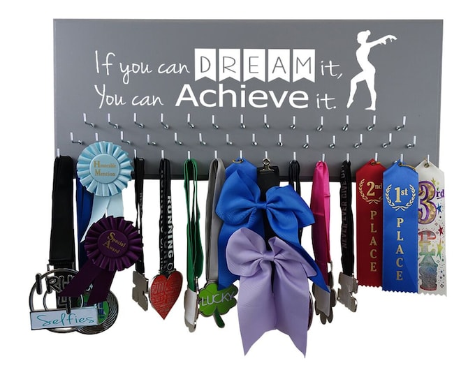 If you can dream it you can achieve it - Gymnastics, Gymnastics gifts, gymnast gift, gifts for gymnast, Gymnastics birthday and medal,
