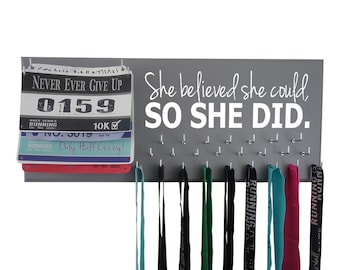 Medal holder for Runners, Display for medals, She believed she could so she did.