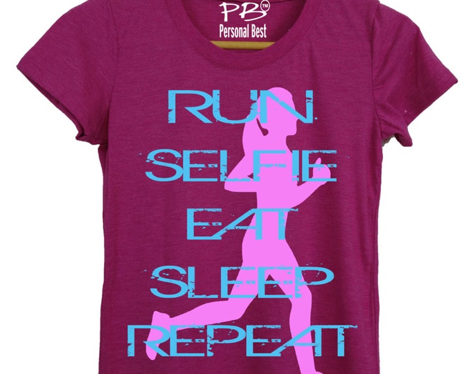 Running tee shirt for women's - running shirt for women's - running shirt - Run, eat, sleep, repeat