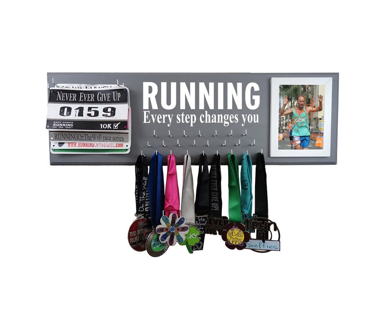 Running Medal Holder Race Bib Display Rack Marathon Runner Etsy
