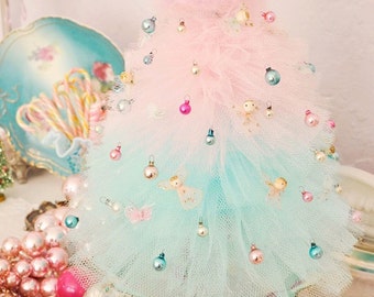 Instructional PDF Pattern and Helpful Hints for Sewing Retro Vintage Tulle and Nylon Net Christmas Trees