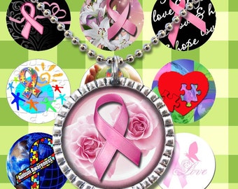 Variety of Awareness 1 inch circle images 300DPI