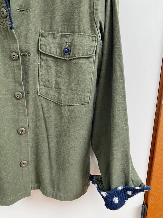 VINTAGE US ARMY Fatigue Utility Shirt Size 14 1/2 x 33 View 4