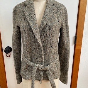 VINTAGE VANESSA BRUNO Women's Tweed 100% Lane Wool Jacket