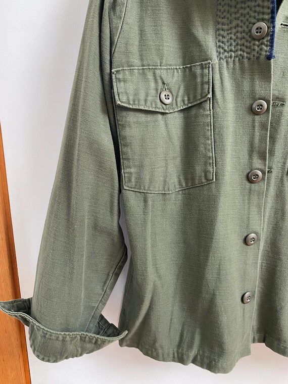 VINTAGE US ARMY Fatigue Utility Shirt Size 14 1/2 x 33 View 3