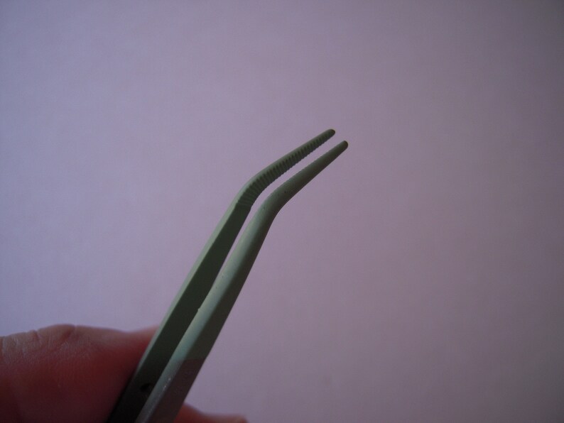 UTICA Swiss High-Quality Teflon-Coated Bent Tweezers #24-S