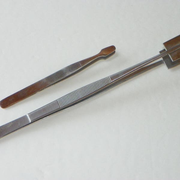Small Stamp Tweezers (Straight or Bent)  or Large Spatula Tweezers--THREE Options Available
