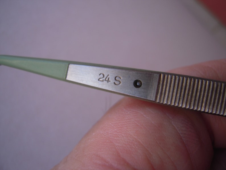 UTICA Swiss High-Quality Teflon-Coated Bent Tweezers #24-S