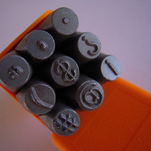 Set of NINE Punctuation Stamps---Choice of 1/8" or 1/4"  Size