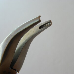 Bent Chain Nose Pliers With Grooved Jaws For Jump Rings, Wire, Prongs