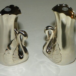 Vintage Silver-Plated Swan Salt & Pepper Set