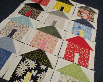 quilt blocks unfinished quilt house quilt blocks scrappy quilt blocks pieced quilt blocks set of 12 quilt blocks