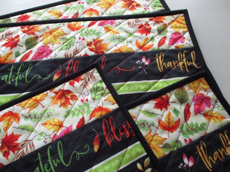 Quilted placemats fall placemats farmhouse placemats country Etsy