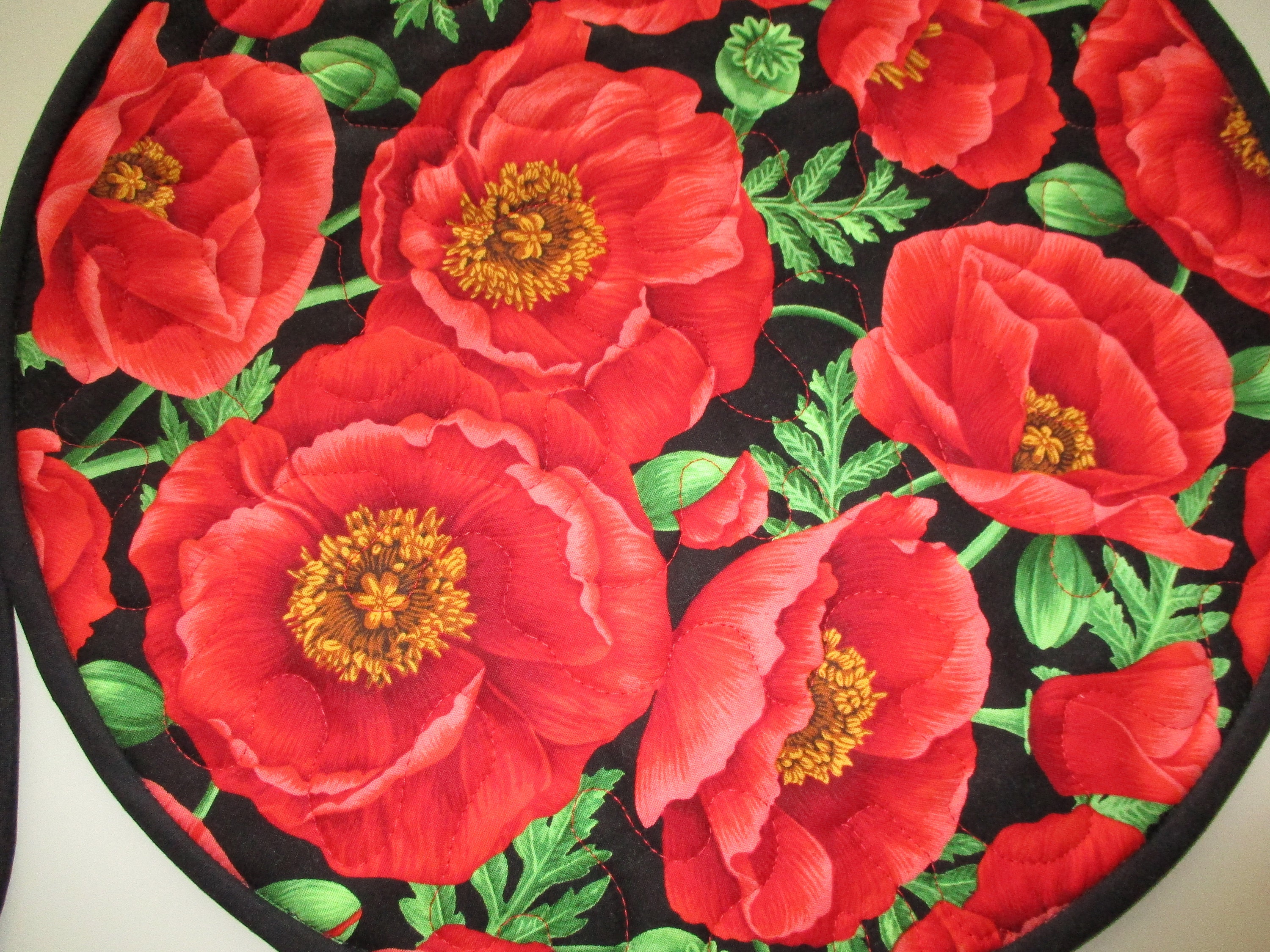 Quilted placemats floral placemats poppy placemats red poppy Etsy