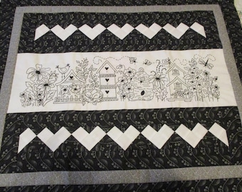 unfinished quilt top embroidered wall quilt wall quilt unfinished quilt mini wall quilt wall quilt patchwork table topper